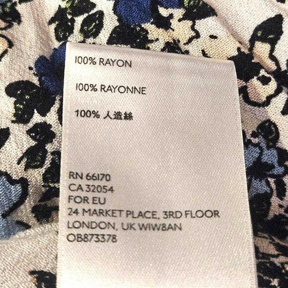 Free People Women’s Floral Tunic Blue M Cottagecore, Indie Vanguard, Whimsygoth - Picture 9 of 13